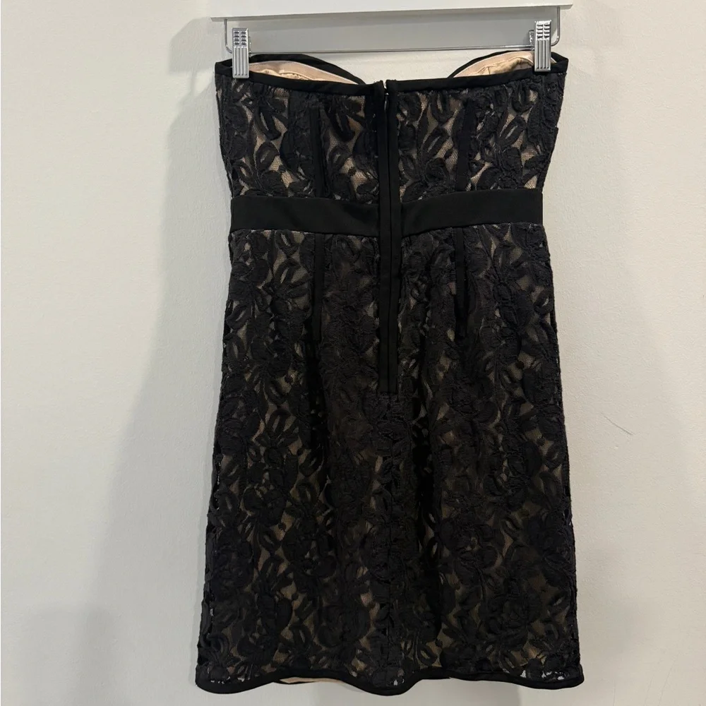 LOFT Black Strapless Lace Dress - Picture 4 of 5